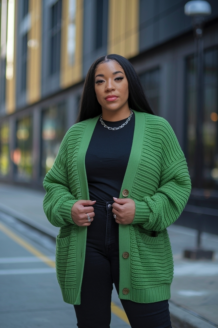 Cardigan Outfit Black Women Y2K: Retro Vibes Reimagined outfit idea
