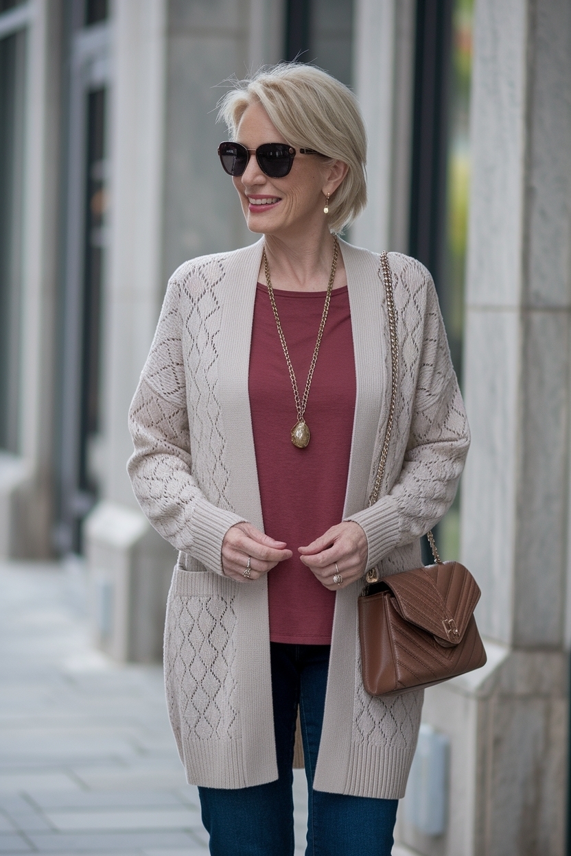 Cozy Cardigan Outfit for Women Over 40 outfit idea