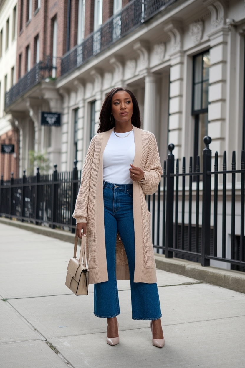 Cardigan Outfit Ideas Black Women for Cozy Chic Looks outfit idea
