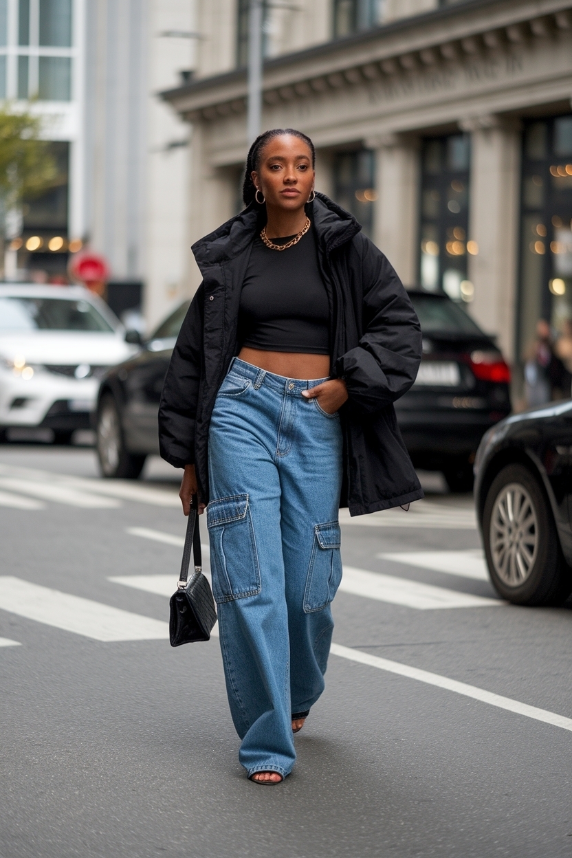 Cargo Jeans Outfit Black Women: Edgy and Functional Fashion outfit idea