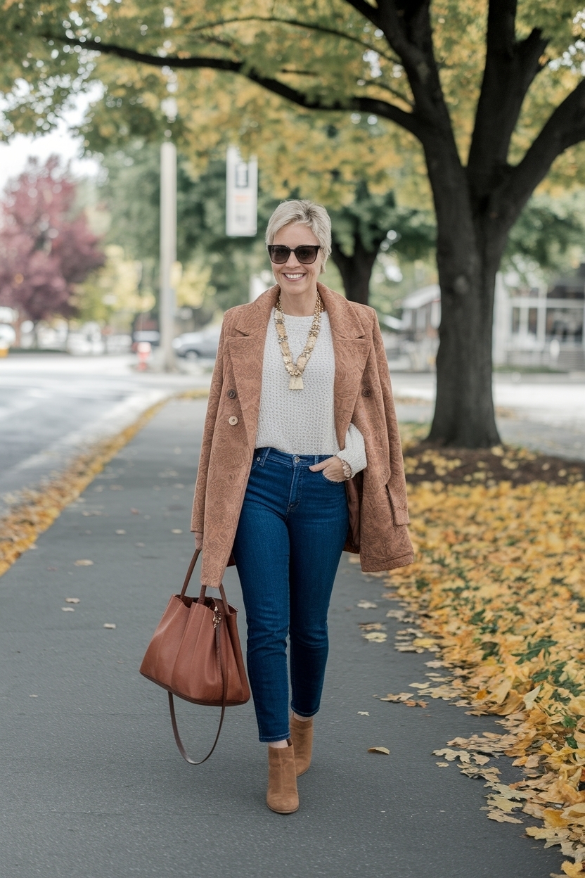 Casual Fall Outfits for Petite Women Over 40 outfit idea