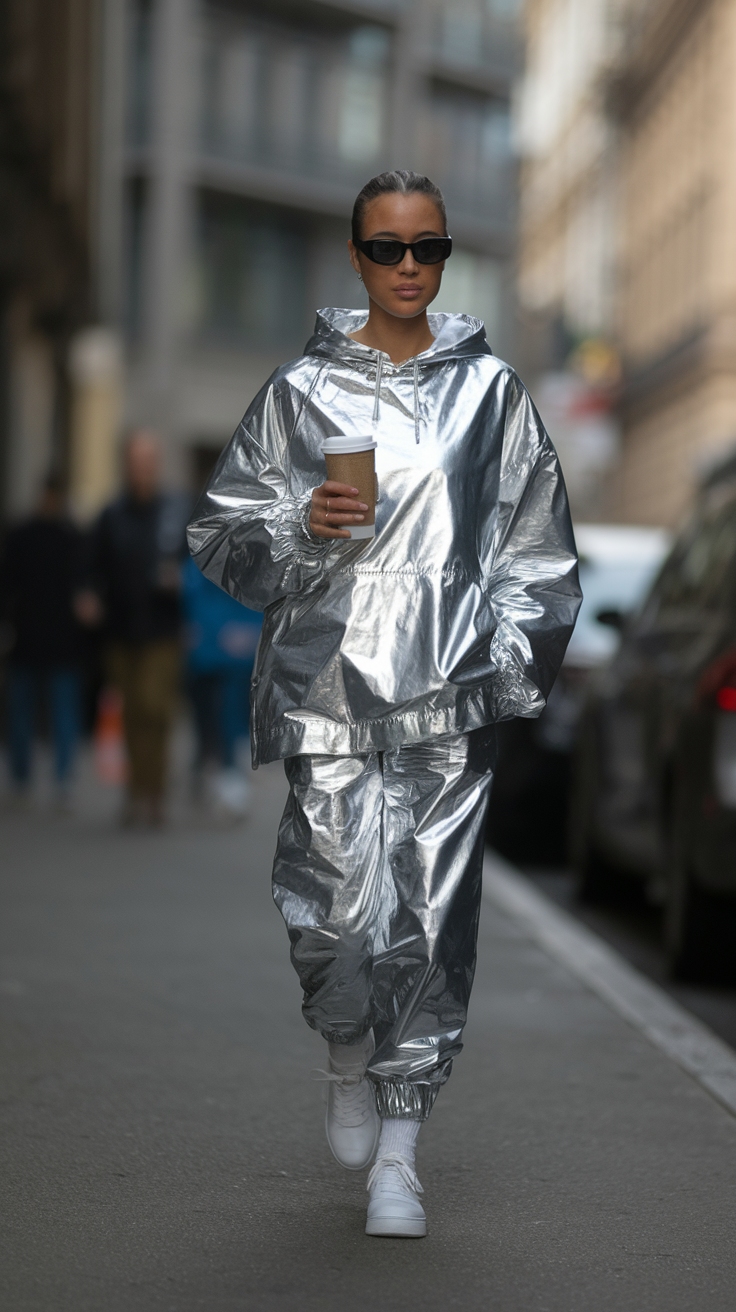 Casual Metallic Outfit: Shine Bright in Everyday Wear outfit idea