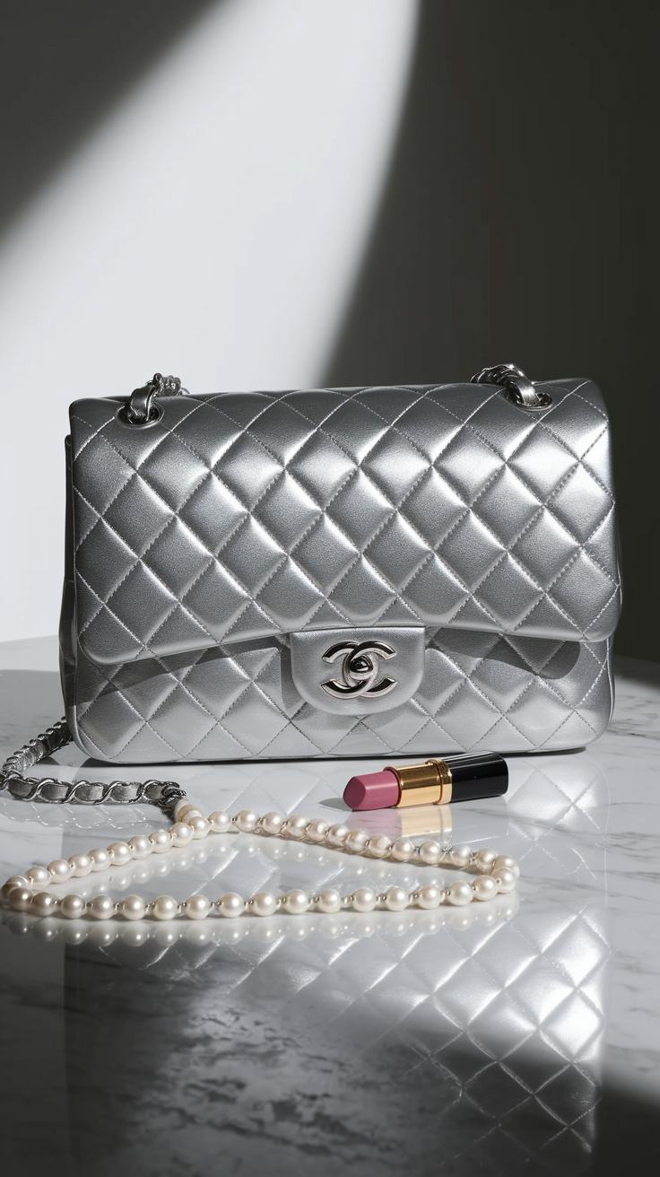 Shimmer and Shine: The Chanel Metallic Silver Bag outfit idea