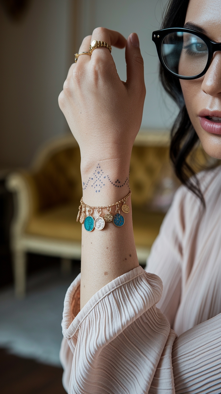 Unique Charm Bracelet Tattoo for Women outfit idea