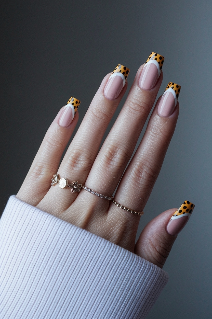 Cheetah Print French Tip Nails: Nail Art Inspiration outfit idea