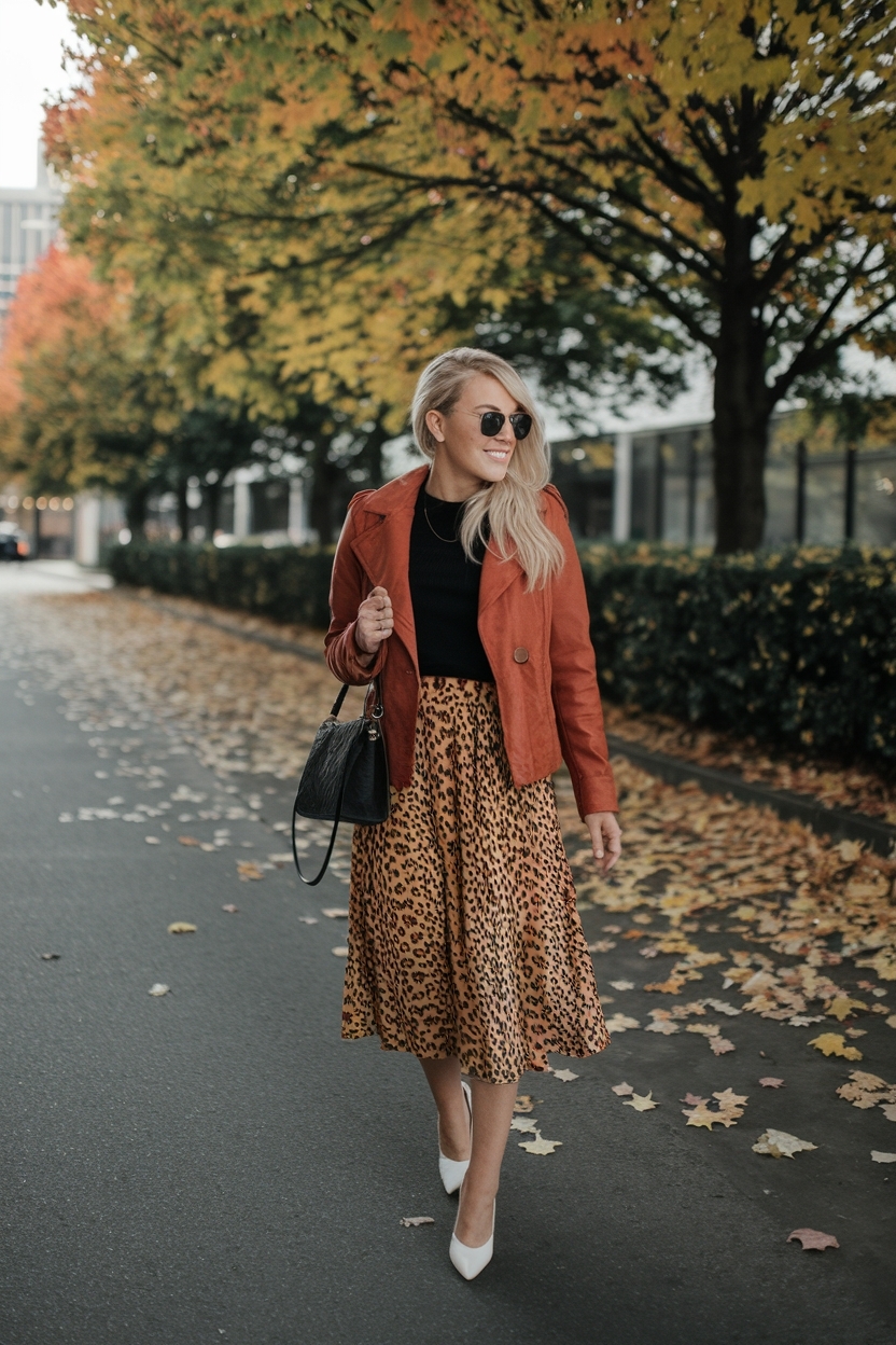 Cheetah Print Skirt Outfit Fall for Trendy Looks outfit idea