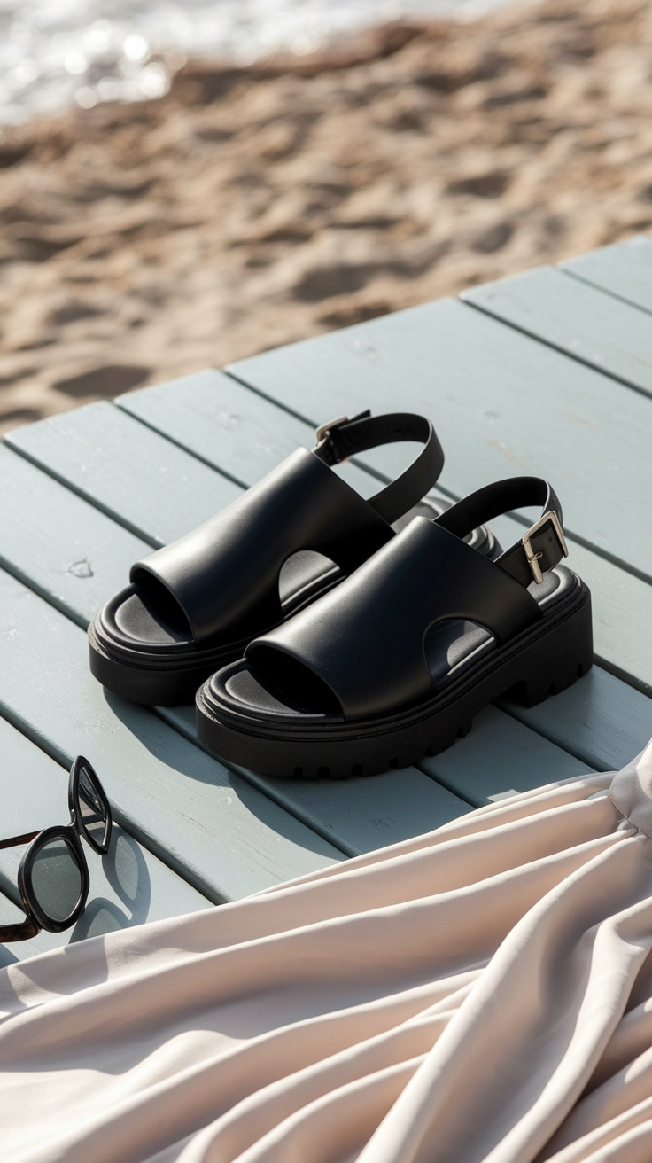 The Ultimate Guide to Chunky Black Sandals Trends outfit idea