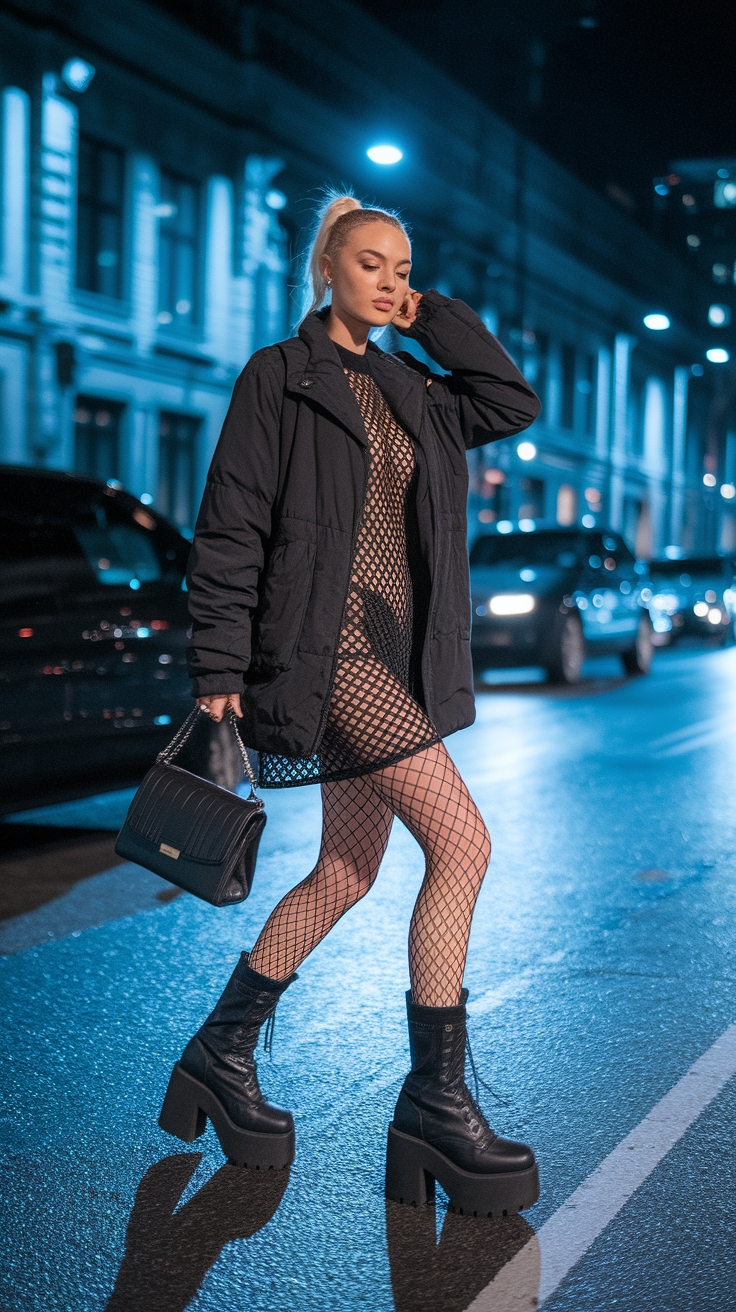 Chunky Platform Boots Outfit: Edgy Styles for Festivals outfit idea