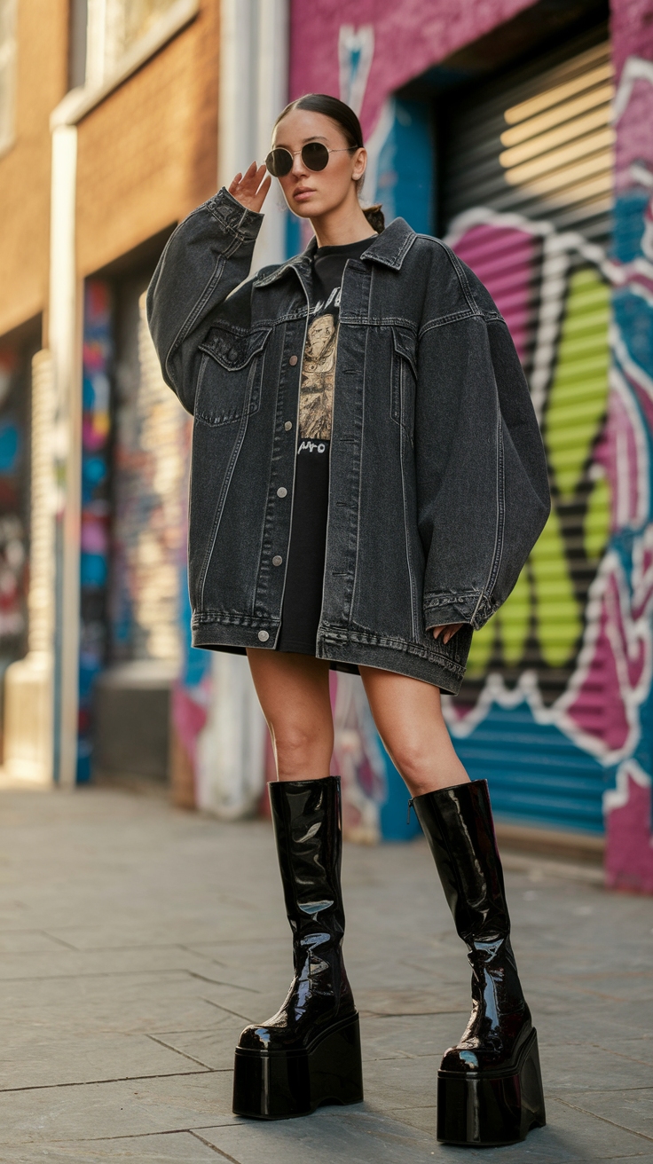 Step Out in Style with Chunky Platform Footwear outfit idea