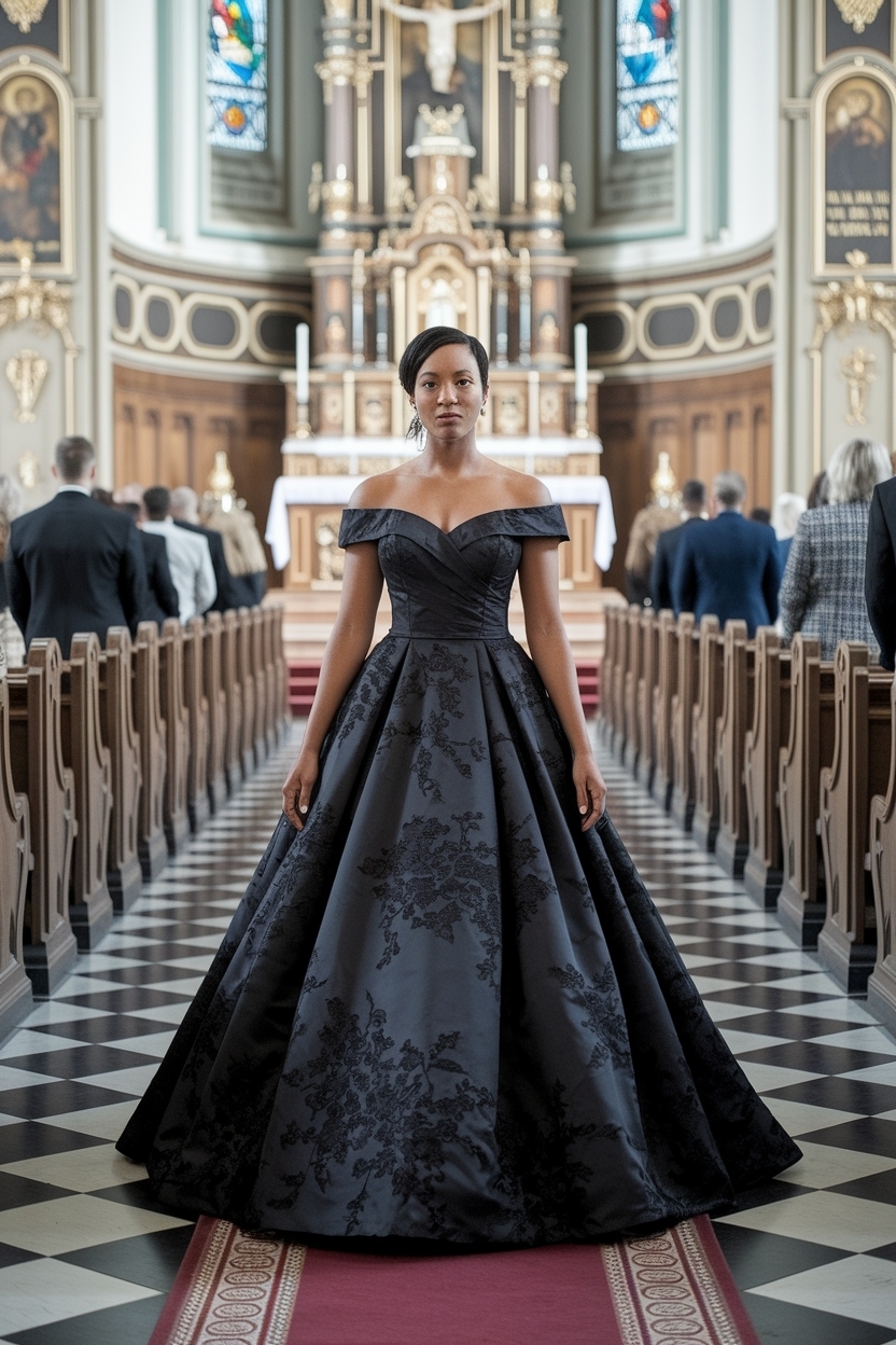 Church Outfit Black Women Gown: Elegant Choices for Worship outfit idea