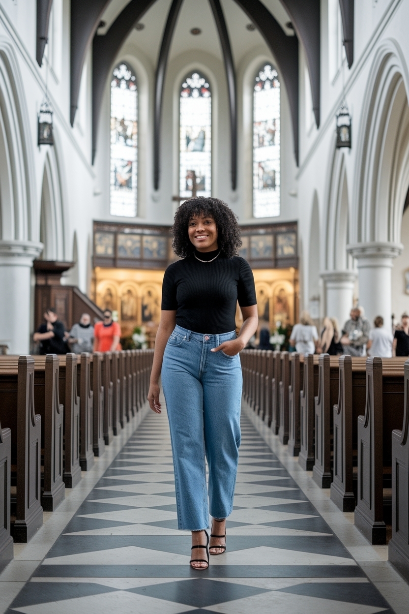 Church Outfit Black Women Summer Jeans: Casual and Chic outfit idea
