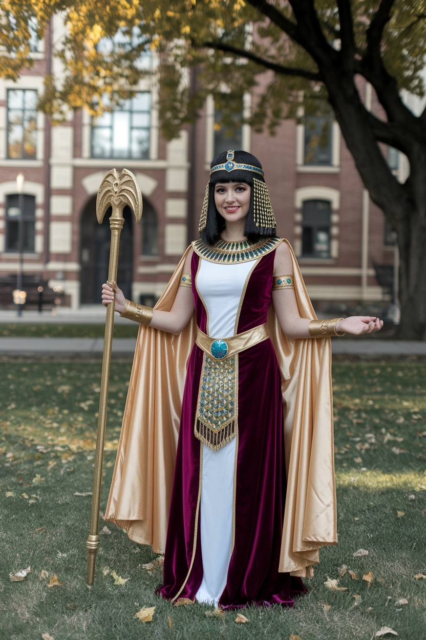 Unique Cleopatra Halloween Costume for College Students outfit idea