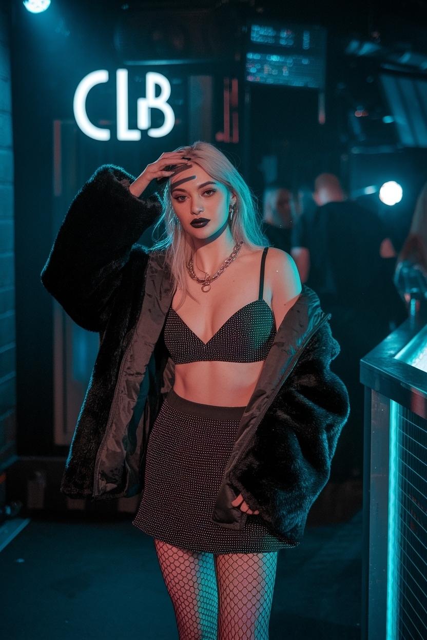 Cozy Club Outfits for Women Night Baddie Cold Weather outfit idea