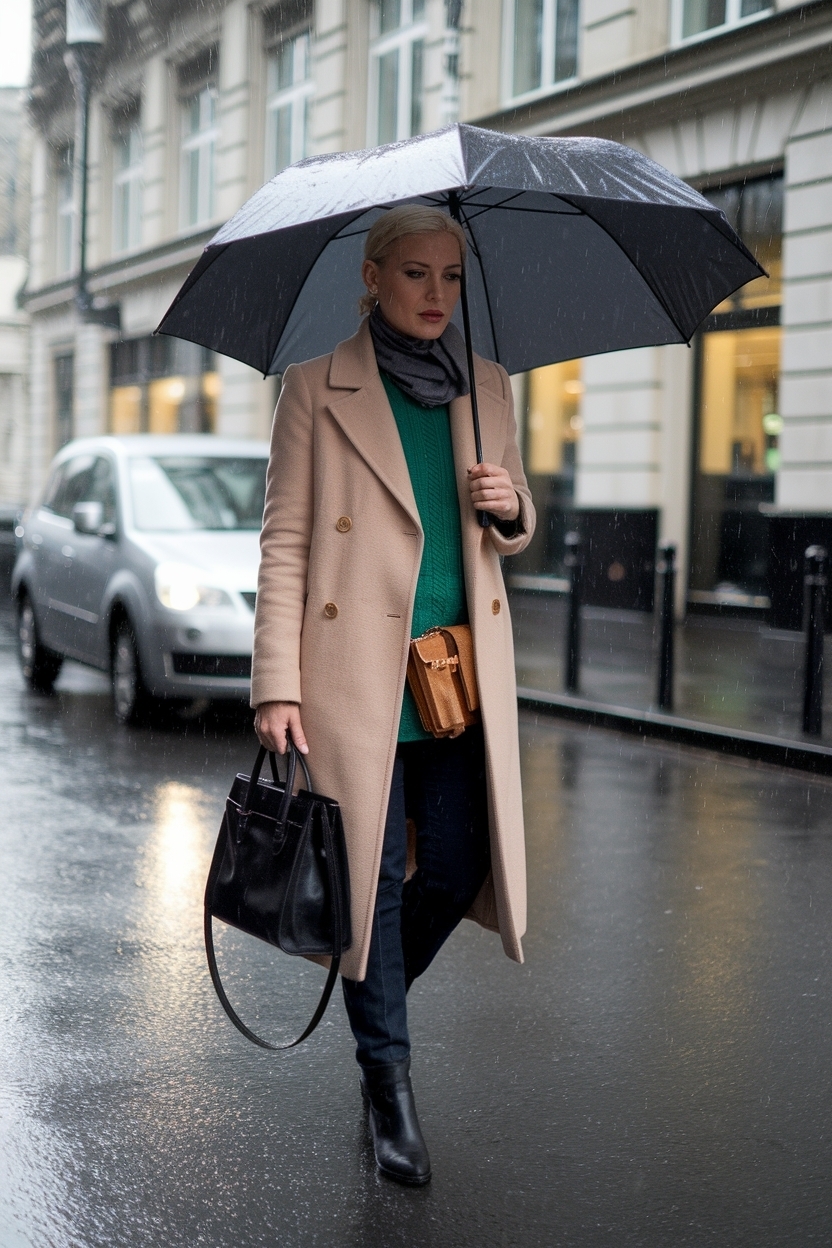 Cold Rainy Day Outfit Work: Professional Yet Practical Choices outfit idea