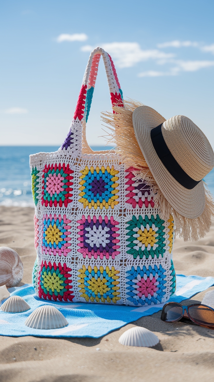 Crochet Granny Square Tote Bag: Timeless Craft outfit idea