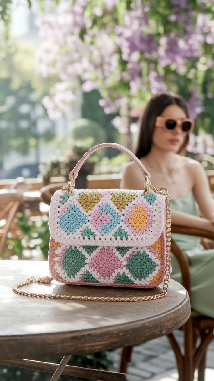 Stylish Crochet Mini Shoulder Bag Patterns to Try outfit idea