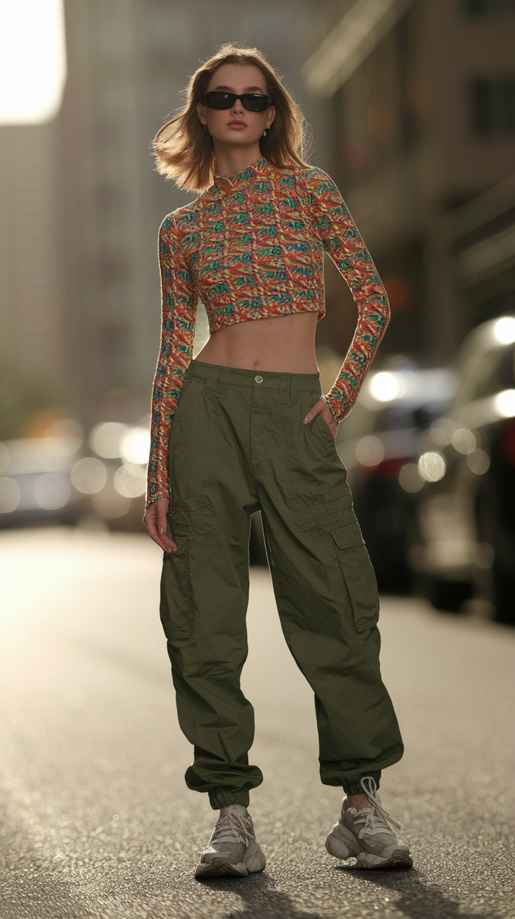 Crop Tops and Cargo Pants: The Ultimate Trend Combo outfit idea