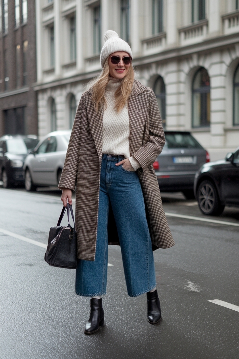 Cropped Wide Leg Jeans Outfit Winter: Versatile Layering Ideas outfit idea
