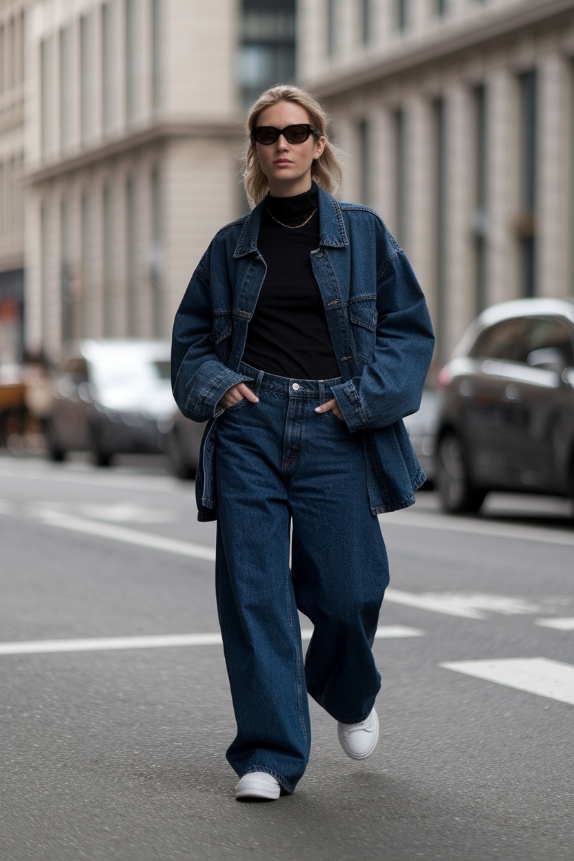 Dark Blue Baggy Jeans Outfit: Versatile Fashion Choices outfit idea