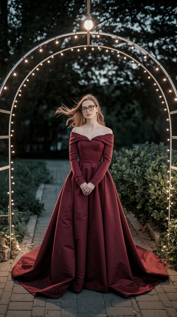 Finding the Perfect Dark Red Long Dress for Events outfit idea