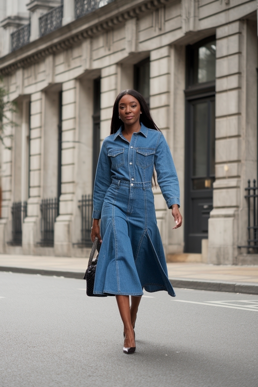 Denim Jumpsuit Skirt Outfit for Black Women Style outfit idea