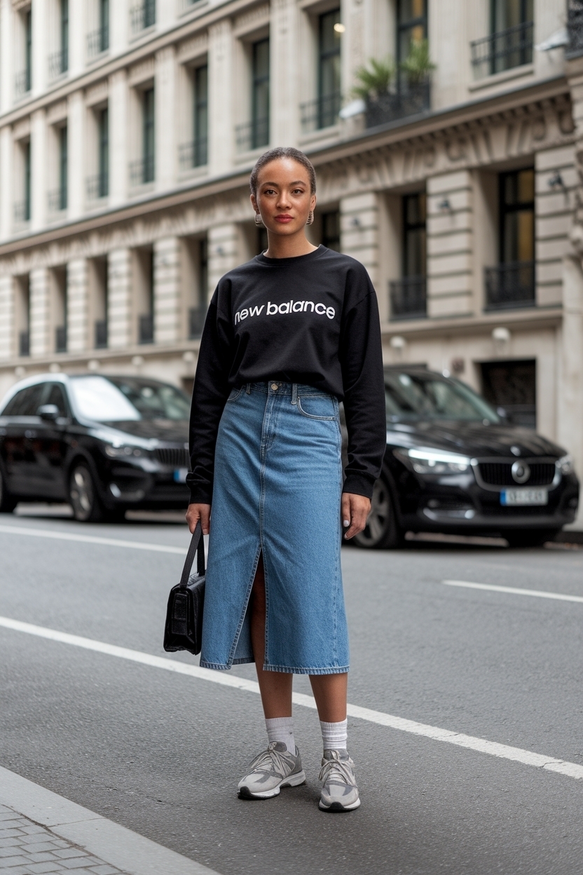 Denim Skirt Outfit Black Women: New Balance Style Tips outfit idea