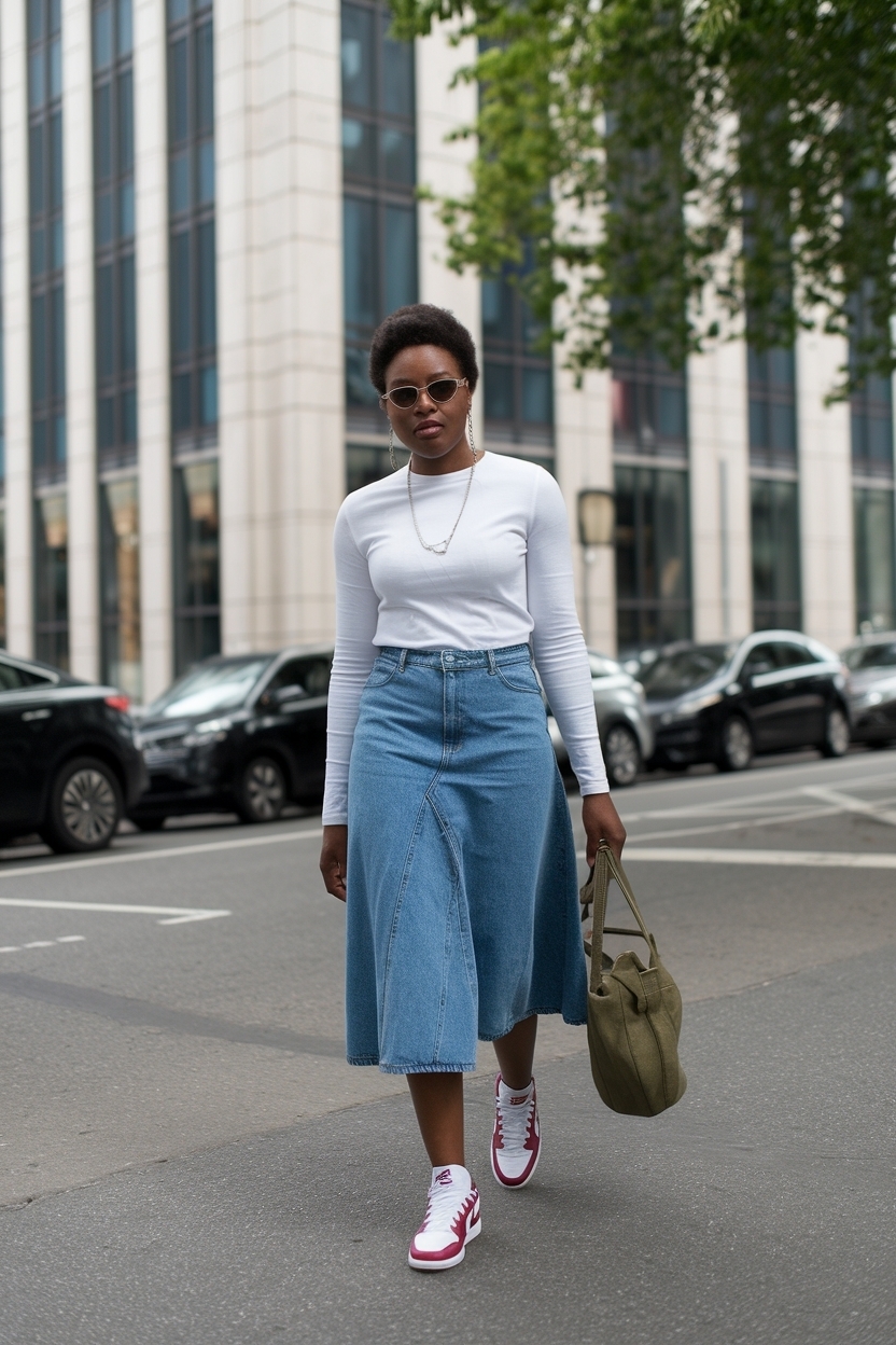 Denim Skirt Outfit Black Women with Jord: Casual Vibes outfit idea