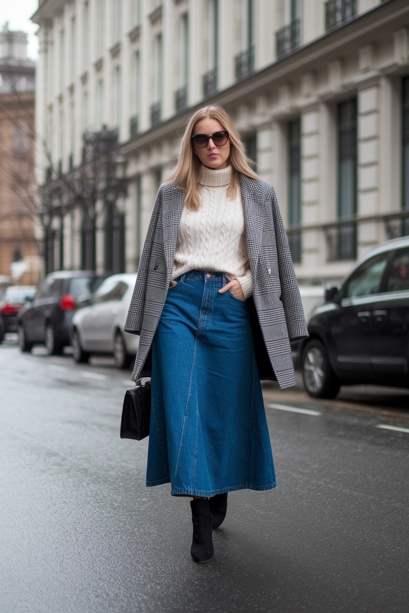 Denim Skirt Outfit for Women Winter: Wardrobe Must-Haves outfit idea