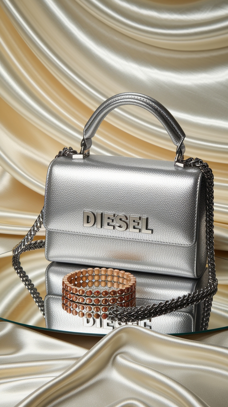 Get Edgy with the Diesel Metallic Bag Collection outfit idea