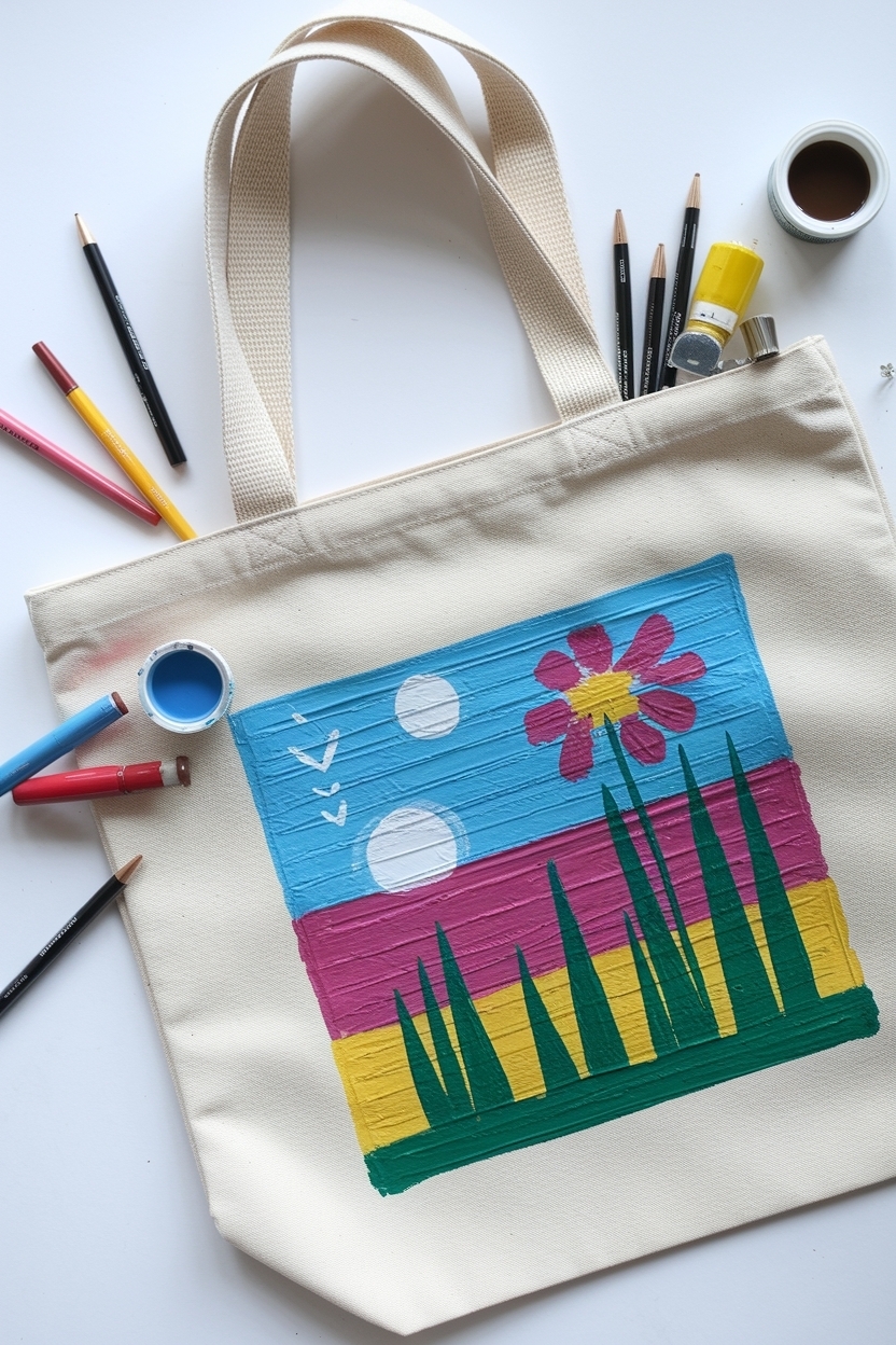 DIY Tote Bag Painting Ideas for Creative Souls outfit idea