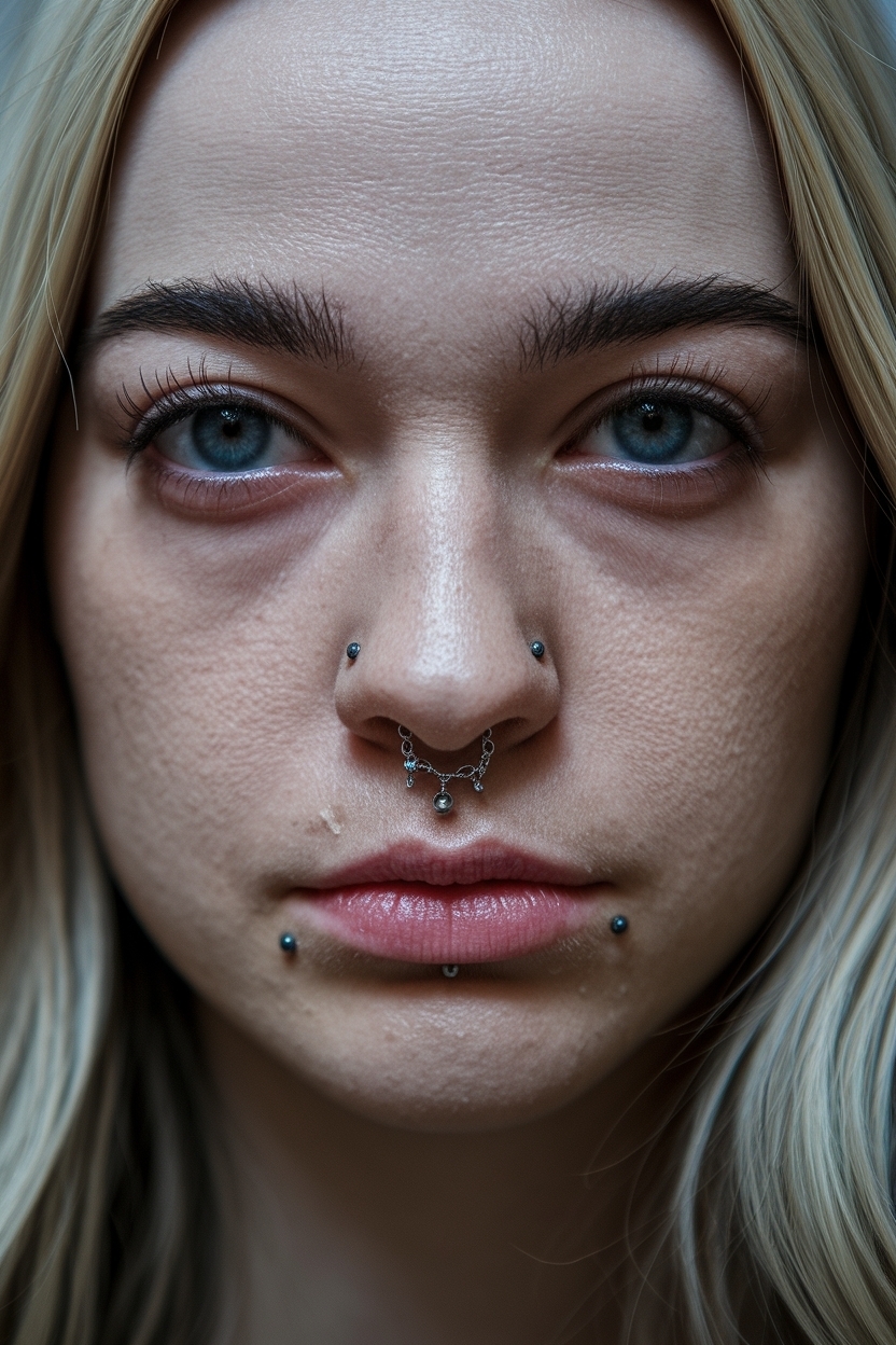 Double Nose Piercing with Septum: A Trendy Choice outfit idea