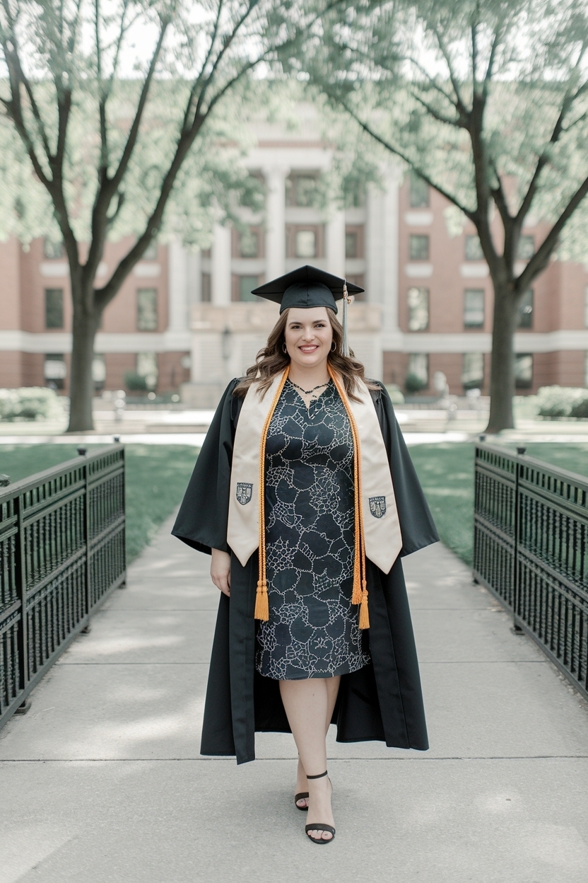 Dress for Oversize Women Graduation with Style outfit idea