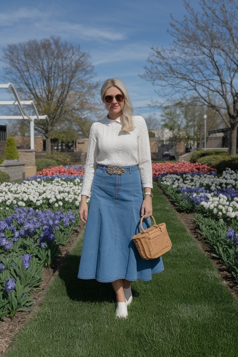 Easter Outfit Women Denim Skirt: Celebrate in Style outfit idea