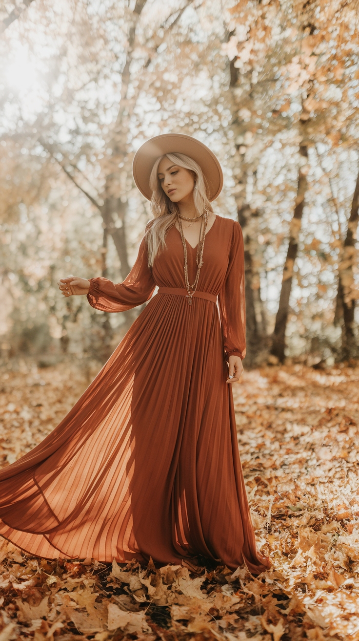 Gorgeous Fall Maxi Dresses for Your Festival Wardrobe outfit idea