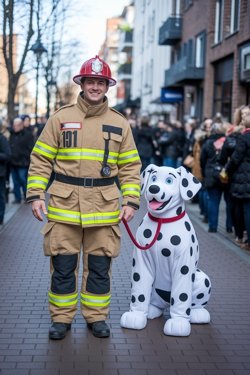 Firefighter and Dalmatian Costume Couple: Fun and Unique outfit idea
