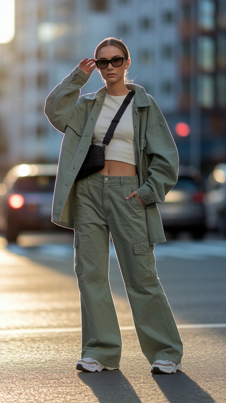 Flared Cargo Pants: Styling Tips for a Trendy Look outfit idea