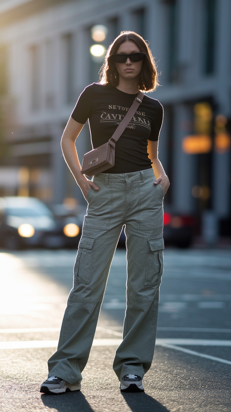 Flared Cargo Pants Outfit Ideas for Trendsetters outfit idea