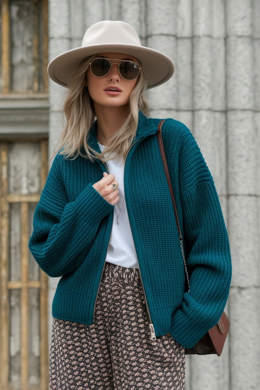 Full Zip Cardigan Outfit Women for Comfort and Style outfit idea