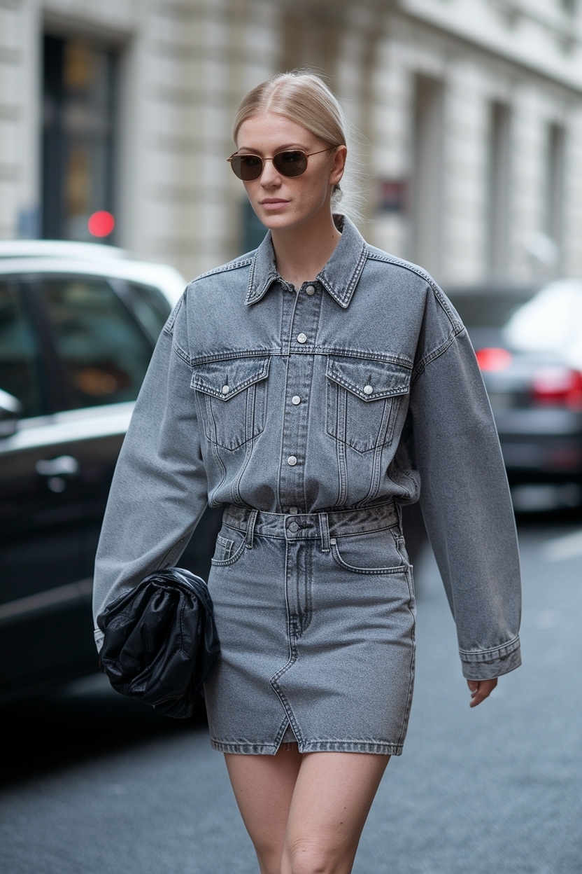 Gray Denim Skirt Outfit Women: Sophisticated Styles outfit idea