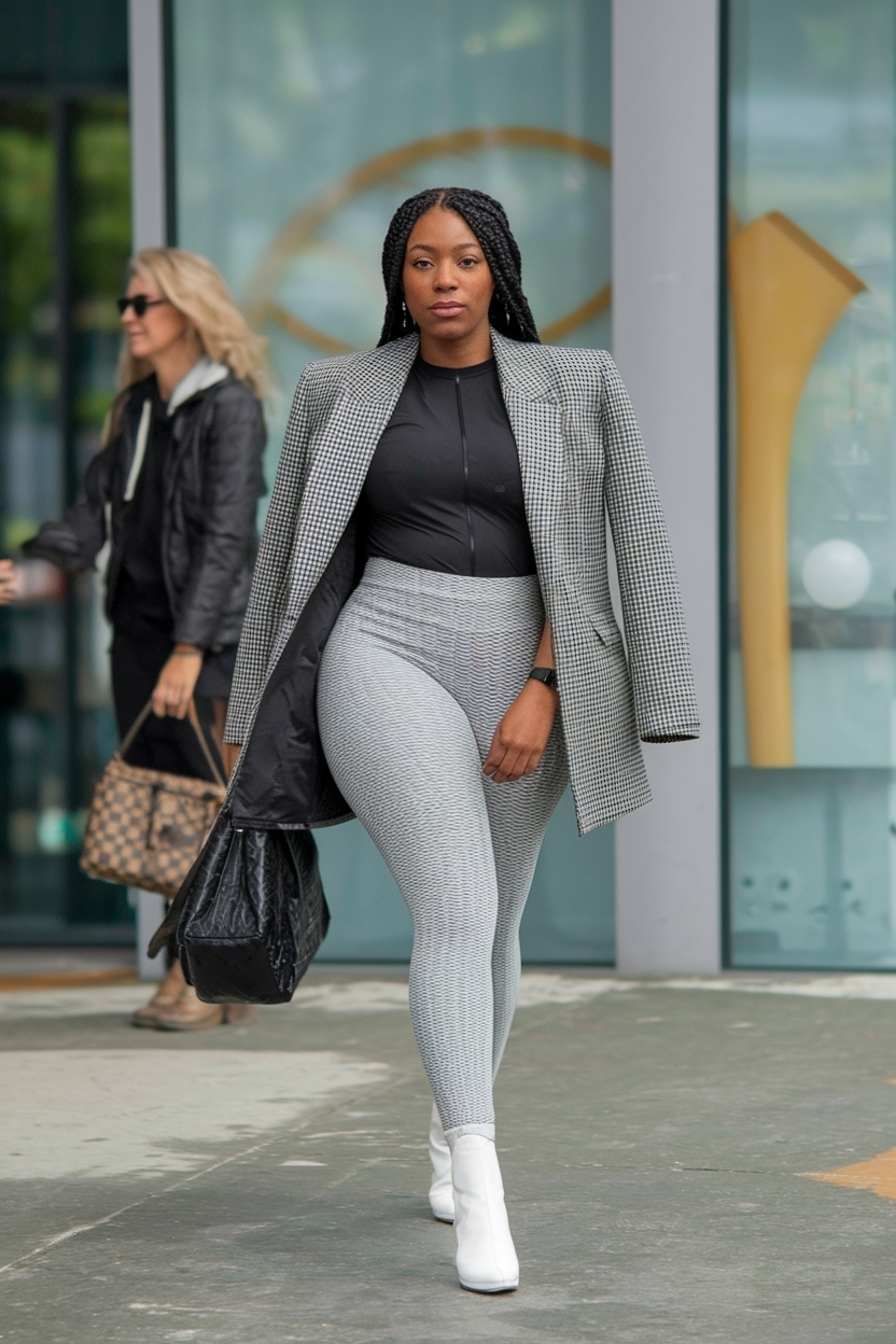 Grey Leggings Outfit Black Women: Fashionable Layering Ideas outfit idea