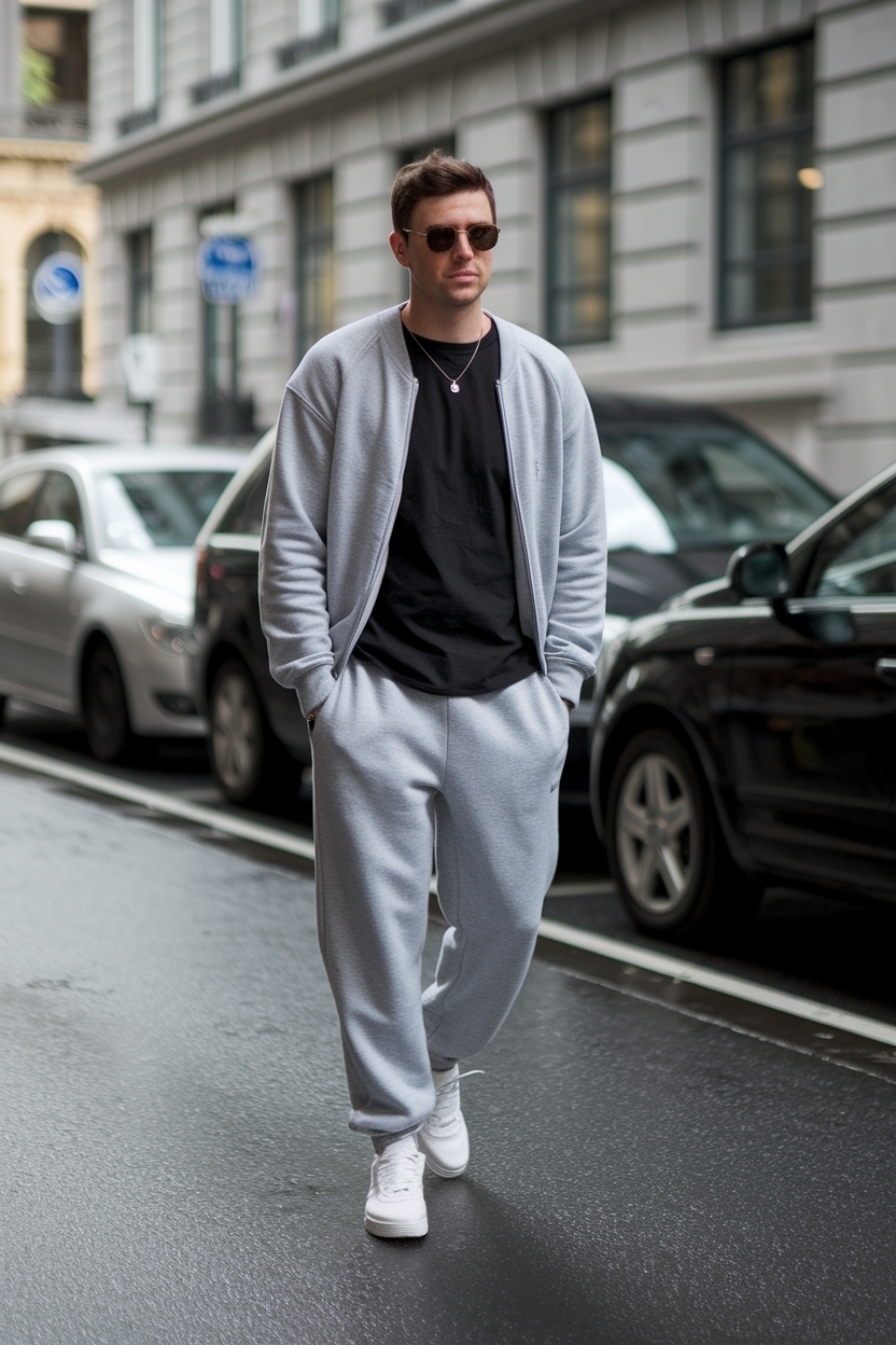 Grey Sweatpants Outfit Men Street Styles: Urban Cool Vibes outfit idea