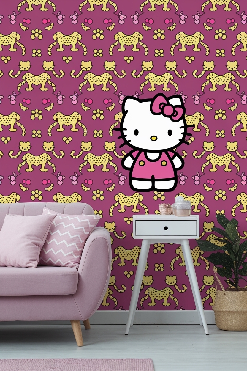 Hello Kitty Cheetah Print Wallpaper: Trendy Room Decor Ideas outfit idea