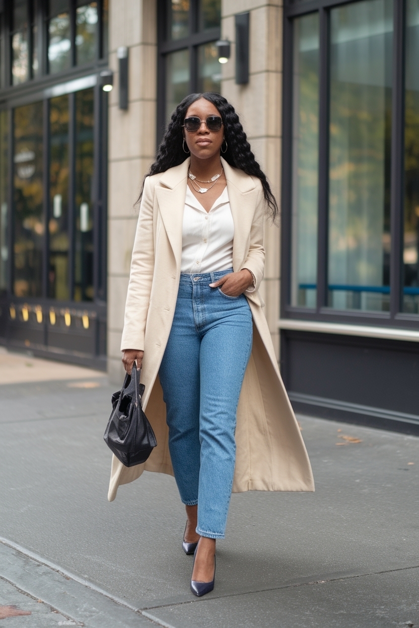 Jeans and Heels Outfit Black Women: Timeless Elegance outfit idea