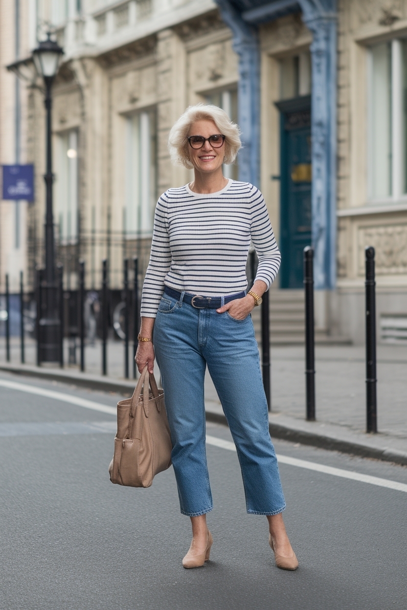 Jeans for Women Over 60 Casual Outfits That Flatter outfit idea