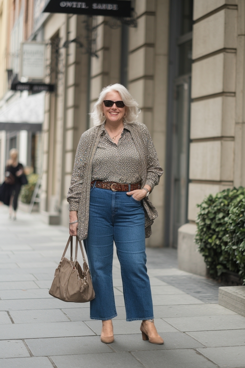 Jeans Outfit Over 50 Older Women Plus Size: Fashion Guide outfit idea