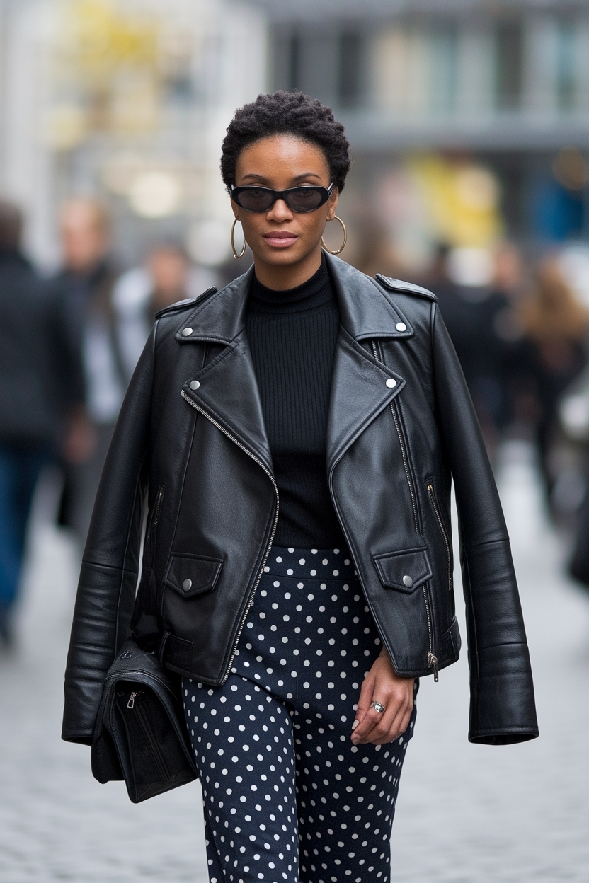 Leather Jacket Outfit Black Women: Bold Fashion Choices outfit idea