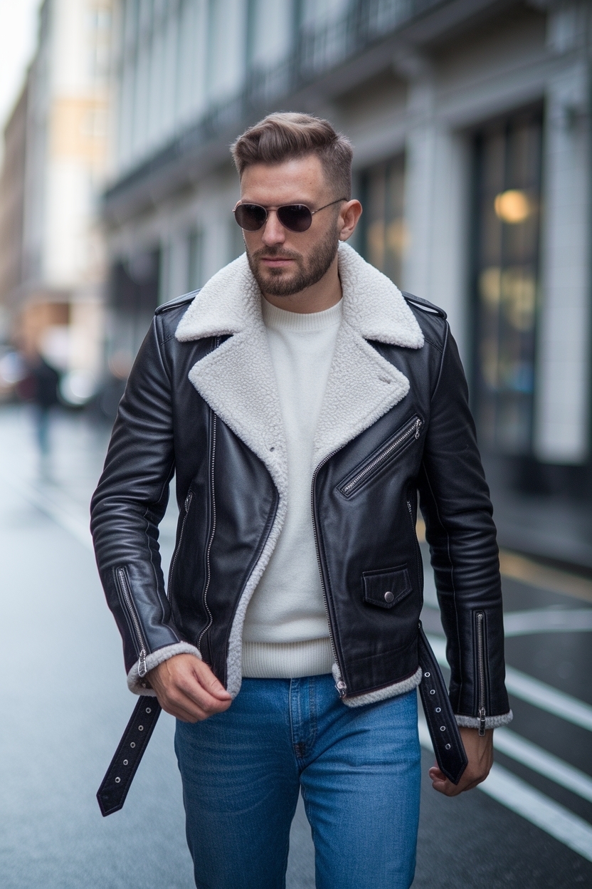 Leather Jacket Outfit Men Aesthetic: Edgy Fashion Inspiration outfit idea