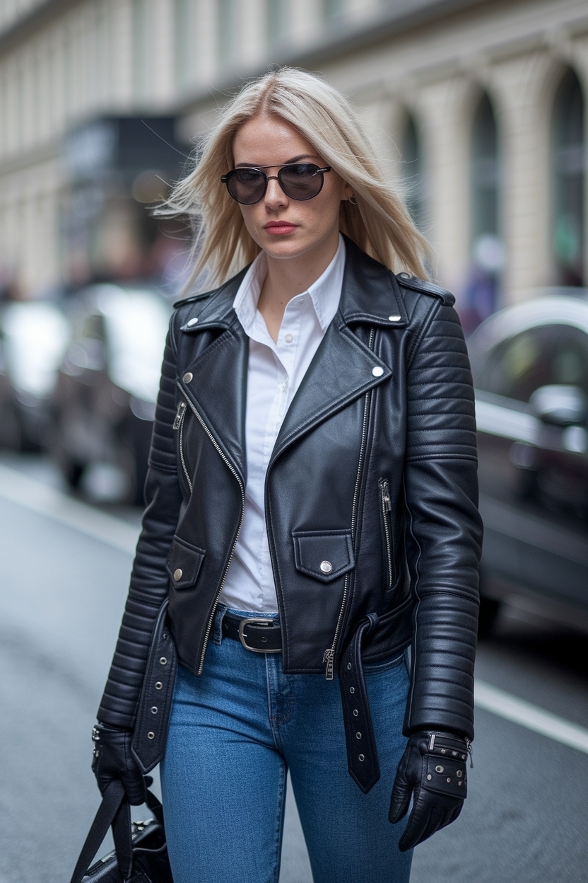 Leather Jacket Outfits Women Baddie: Edgy Styles outfit idea