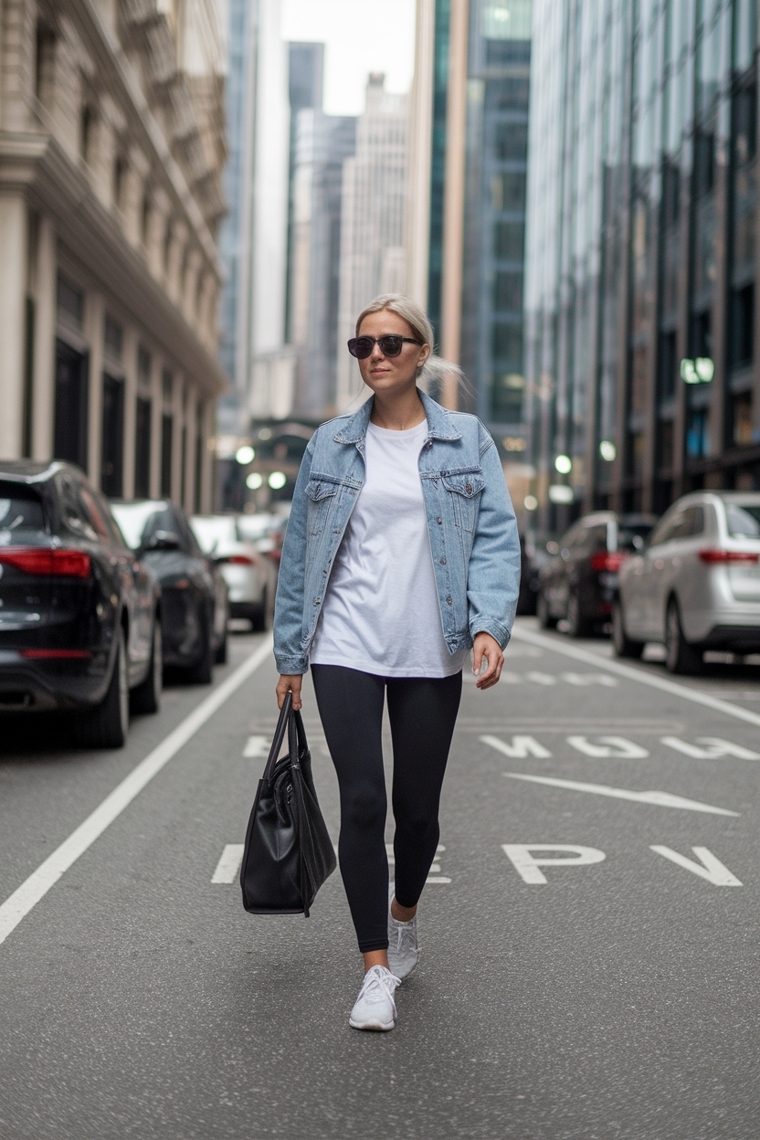 Casual and Stylish Leggings and T Shirt Outfit Ideas outfit idea