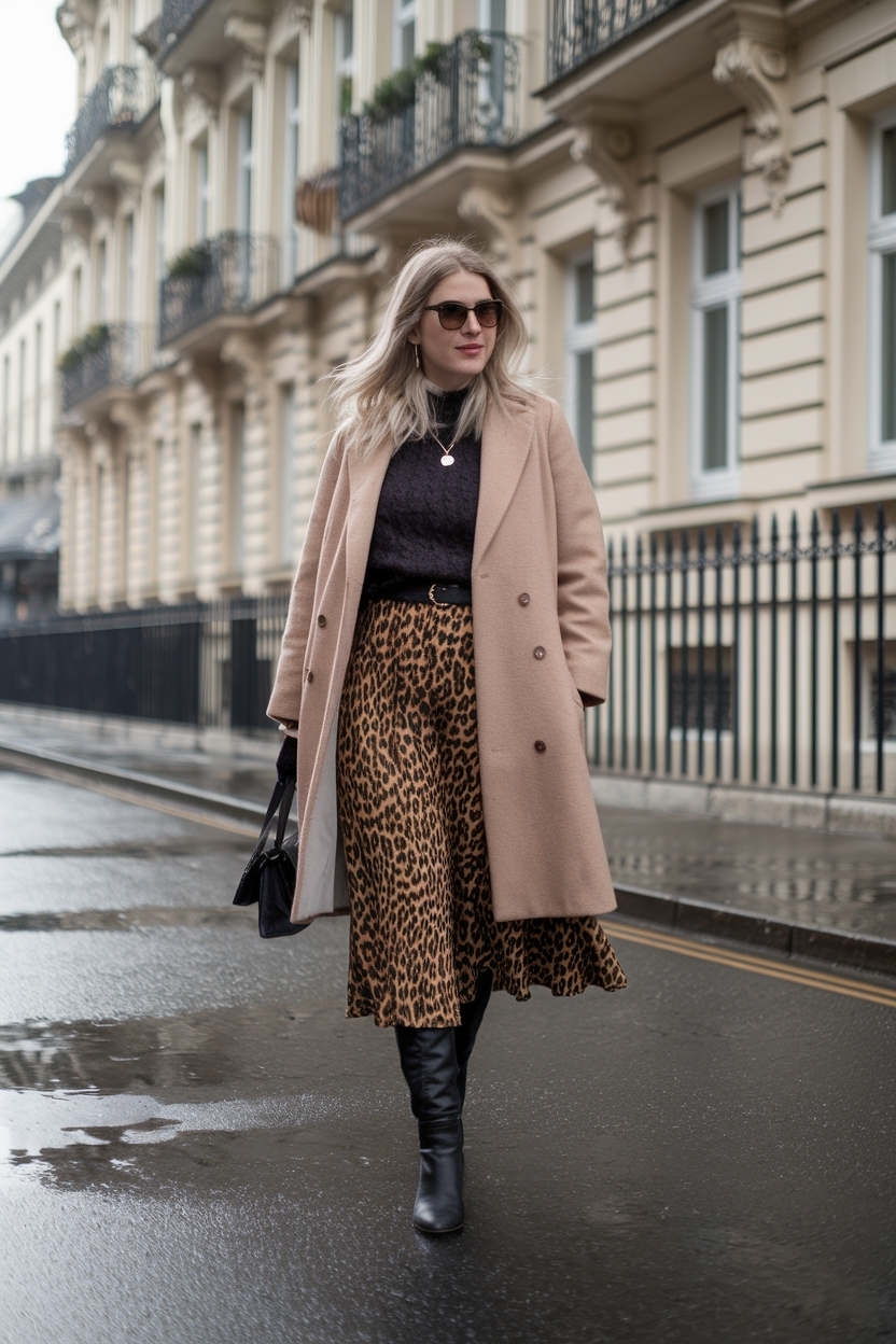 Chic Leopard Print Skirt Outfit Winter for Fashion Lovers outfit idea